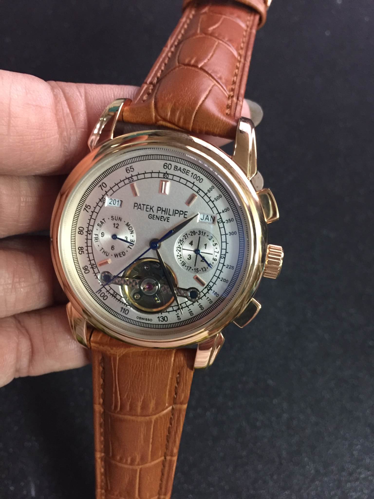 นาฬิกา Patek Philippe รุ่น Perpetual Caledar Tourbillon สี Rose Gold Mirror Swiss