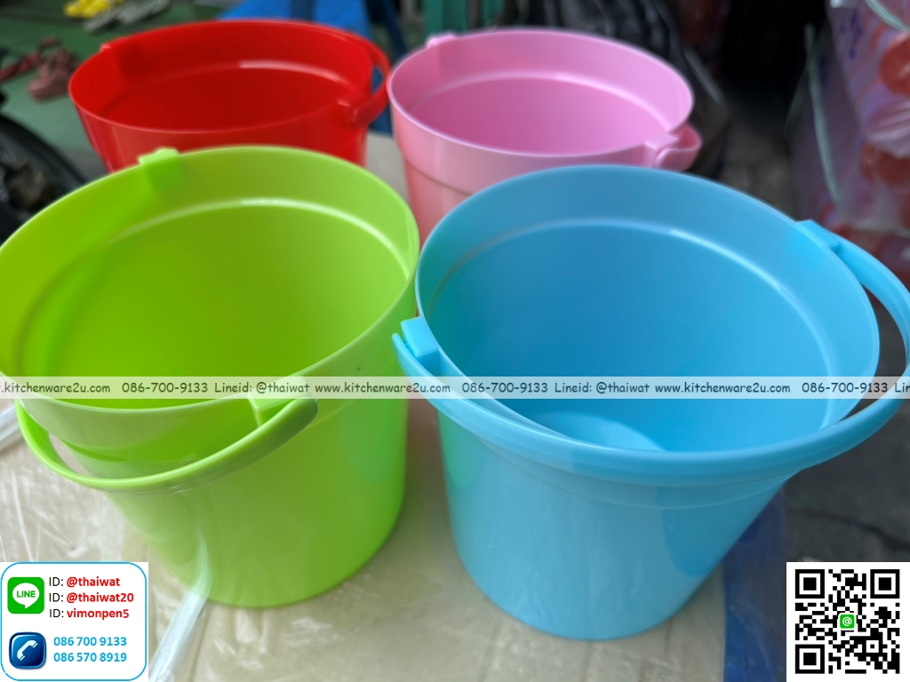 P00505 ถังน้ำแข็ง สีสวย (12.5*12.5*14 cm) ขายดี ราคาขายส่งต่อ 1 โหล: 12 ใบ