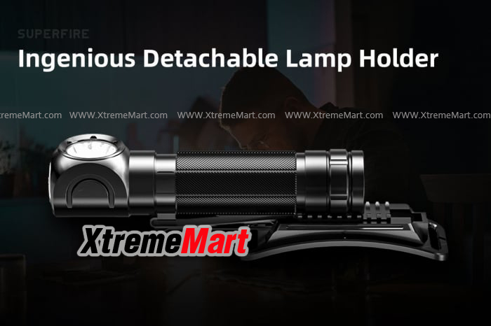 ชุดเซตไฟฉาย SuperFire รุ่น TH04 แสงขาว 600 ลูเมน 5โหมด USB Rechargeable