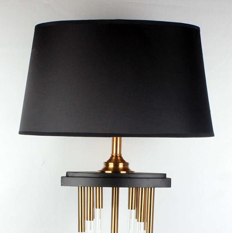 โคมไฟตั้งโต๊ะคริสตัลโป๊ะผ้าสีดำ สไตล์ยุโรป [RFC4082]