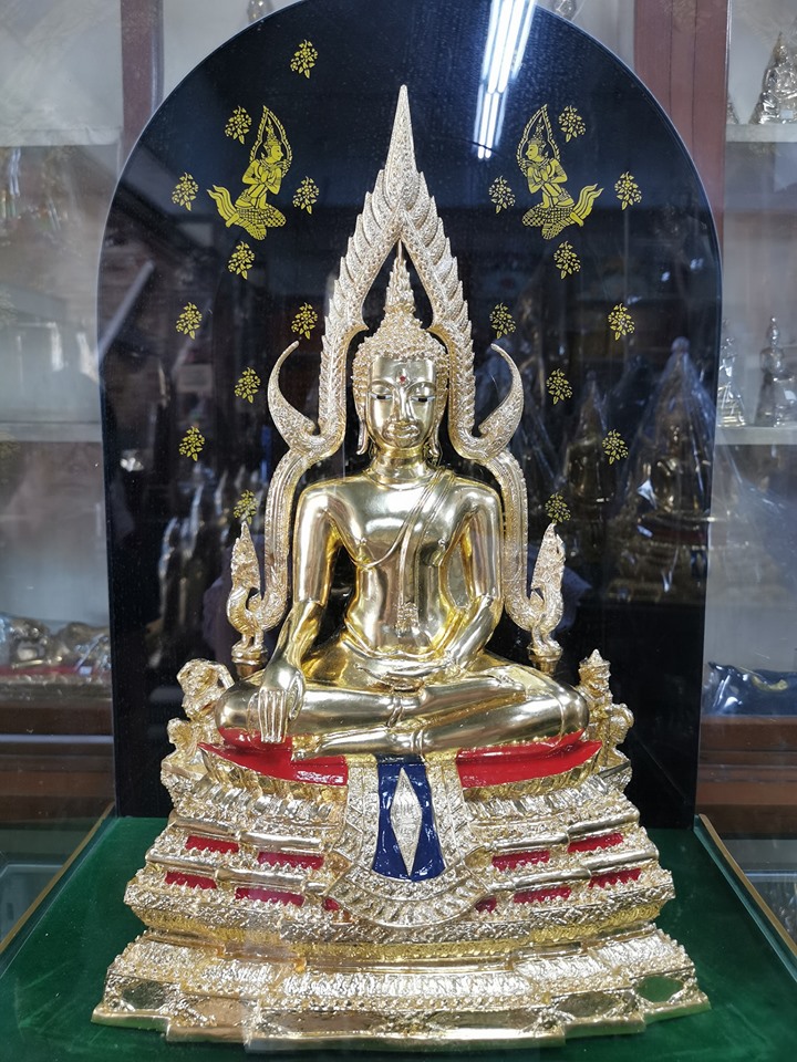 รูปหล่อ พระพุทธชินราช เนื้อทองเหลือง ปิดทอง (หน้าตัก9นิ้ว)