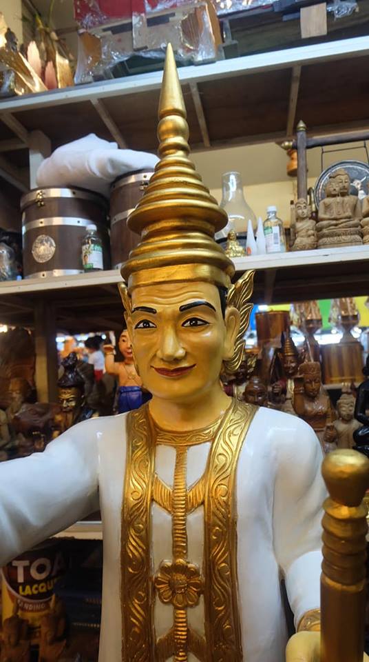 รูปหล่อ รูปปั้น เทพทันใจ นัตโบโบยี แกะสลักจากไม้สัก (สูง1.5เมตร)