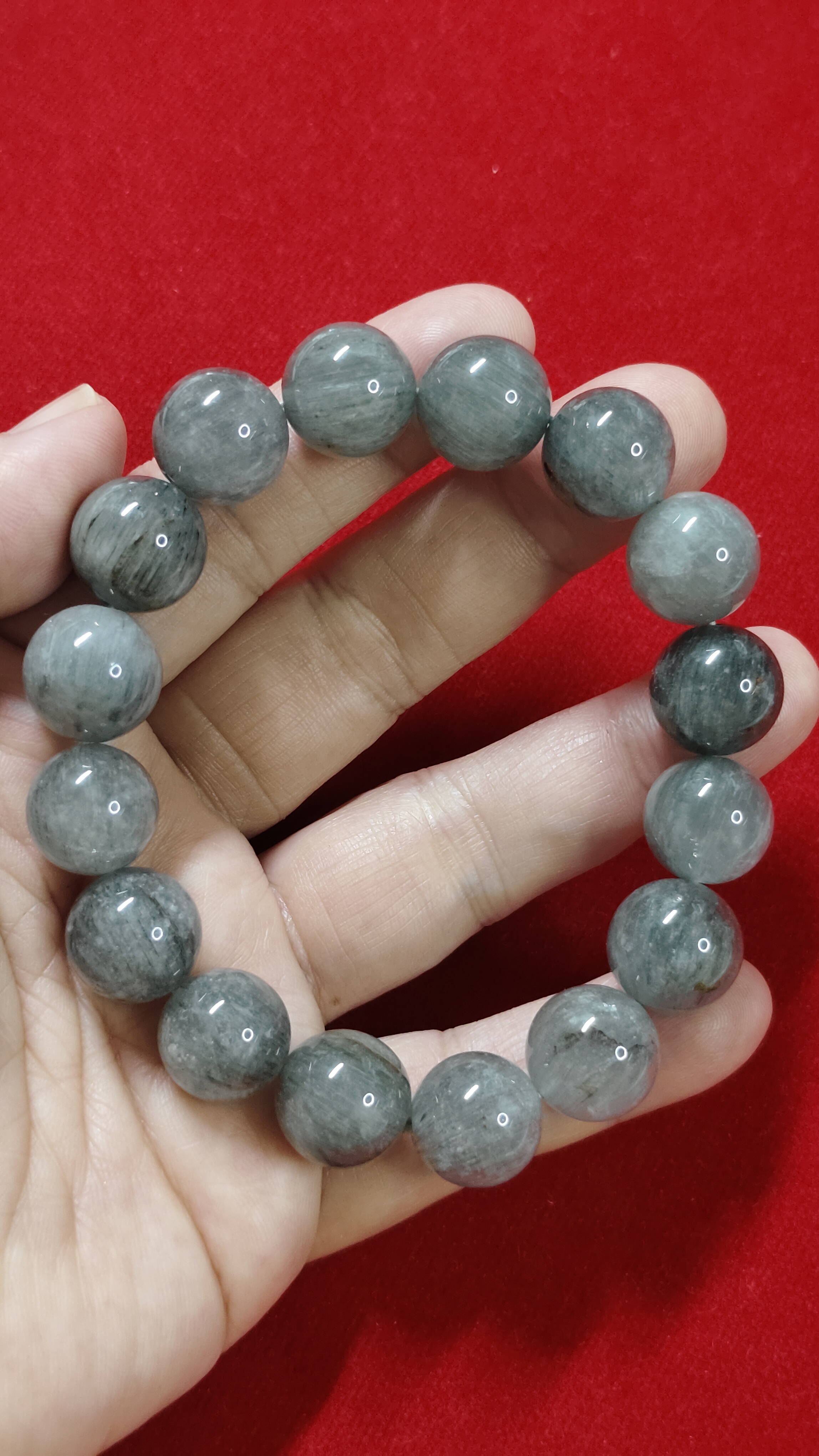 #ข้อมือแก้วโป่งข่าม(แก้วฟ้าแร)รหัสbh-0052