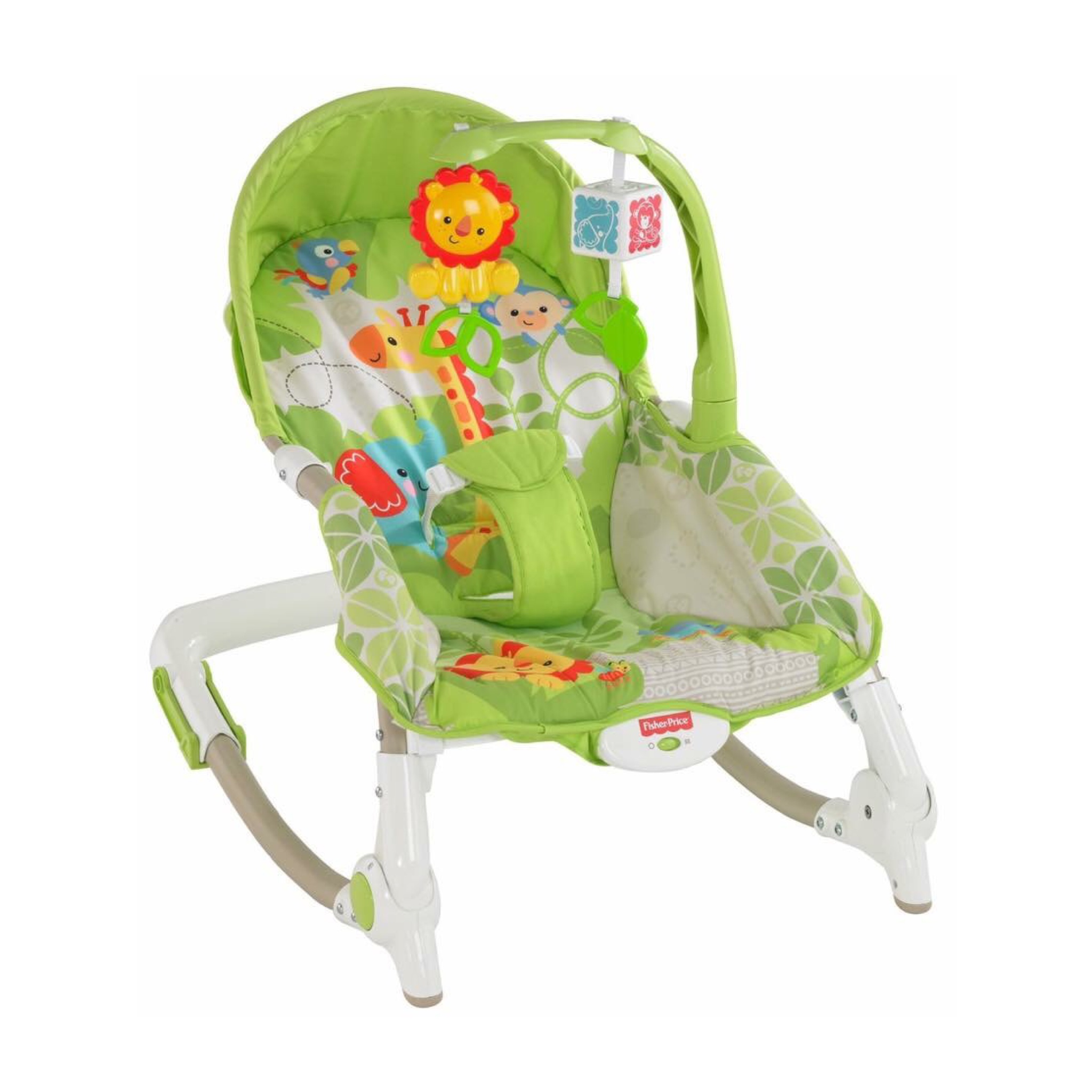 เปลโยกสั่นอัตโนมัติและเก้าอี้โยกปรับระดับได้ Fisher-Price Newborn-To-Toddler Portable Rocker (Giraffe)