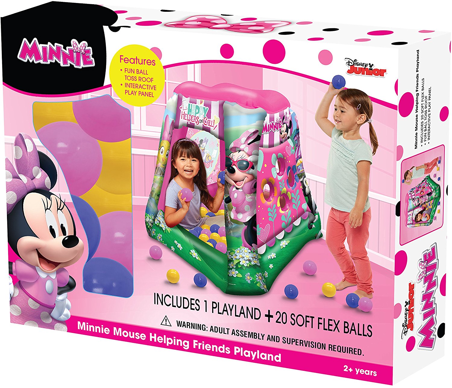 เต็นท์เป่าลมพร้อมลูกบอลสำหรับเด็ก Jakks Pacific Playland with 20 Soft Flex Balls (Disney Junior Minnie Mouse Happy Helpers On Call)