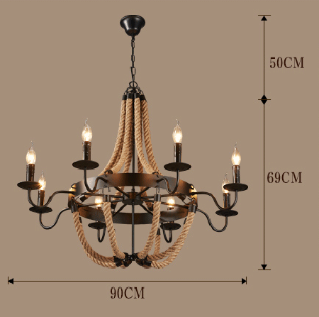 โคมไฟระย้าเชือกสไตล์ลอฟท์ [RQ-208]