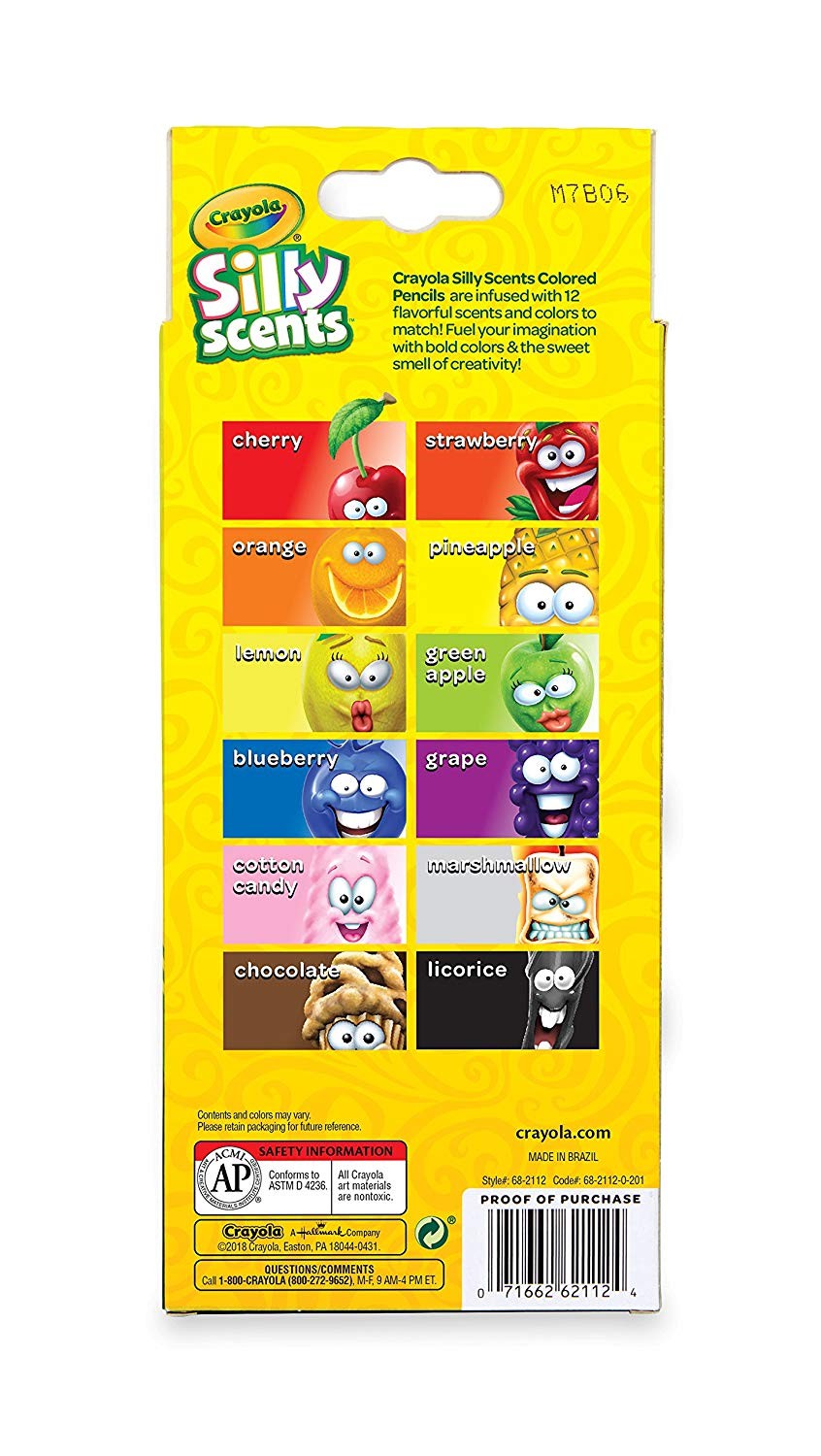 สีไม้พร้อมกลิ่นหอม Crayola Silly Scents Colored Pencils (12-Pack)