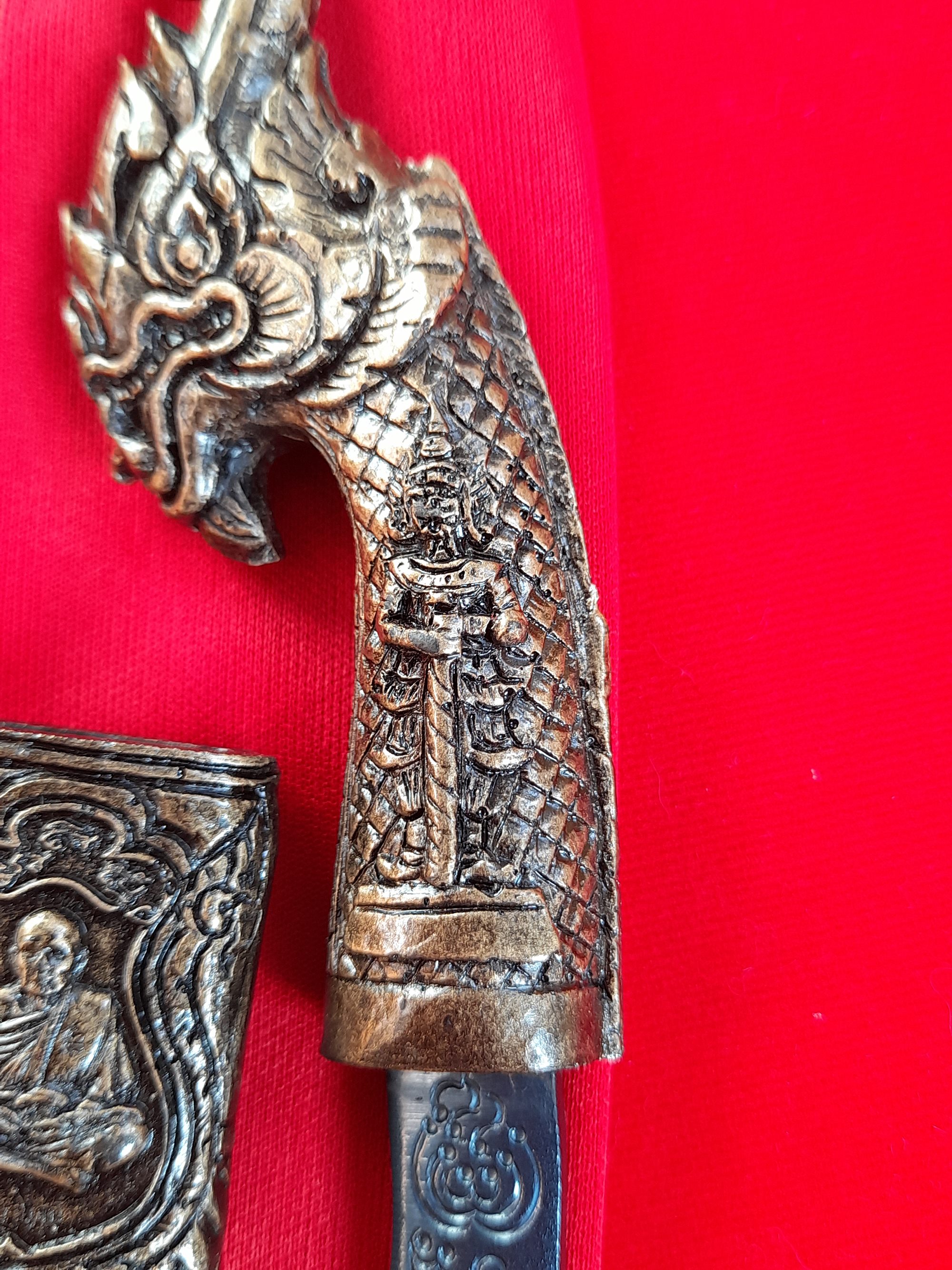 มีดหมอ เหล็กน้ำพี้ หัวด้าม-พญานาค (ปลอกและด้ามทำจากผงเหล็กน้ำพี้ผสมเลซิล) ปี2562 #รับประกันแท้