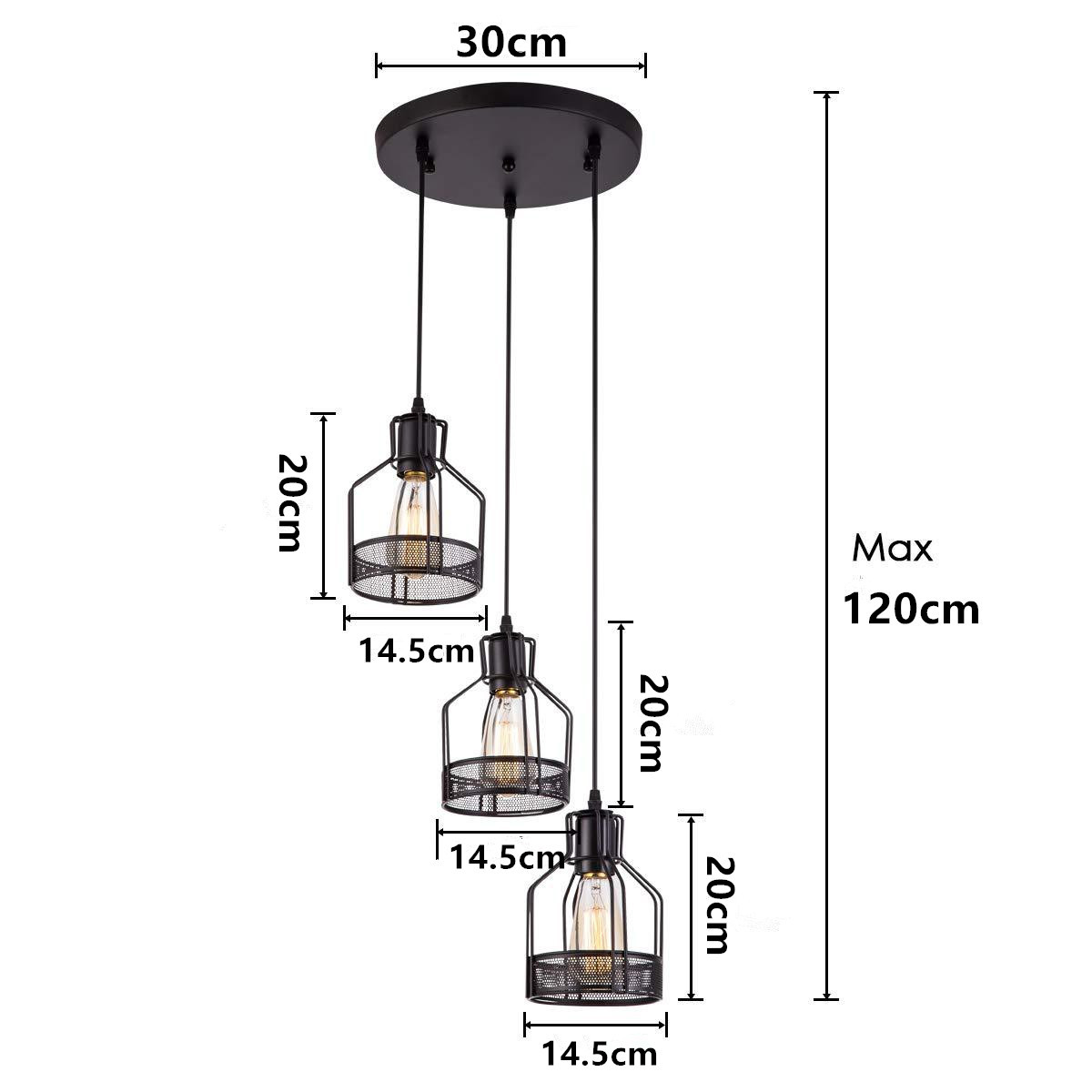 โคมไฟแขวนเพดานกรงเหล็กตกแต่งตะแกรงเจาะรูสไตล์ Retro Industrial [RYD063-D2]