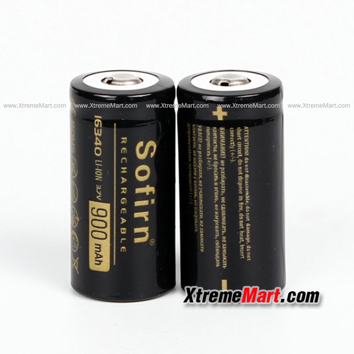 แบตเตอรี่ชาร์จ Sofirn R123A 16340 3.7V 900mAh Li-ion No Protect (ราคาต่อก้อน)