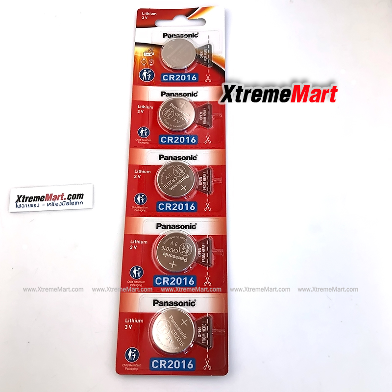 ถ่านกระดุม Panasonic รุ่น CR2016 3V 90 mAh Lithium Button Cell Battery ของแท้ (ก้อนละ)