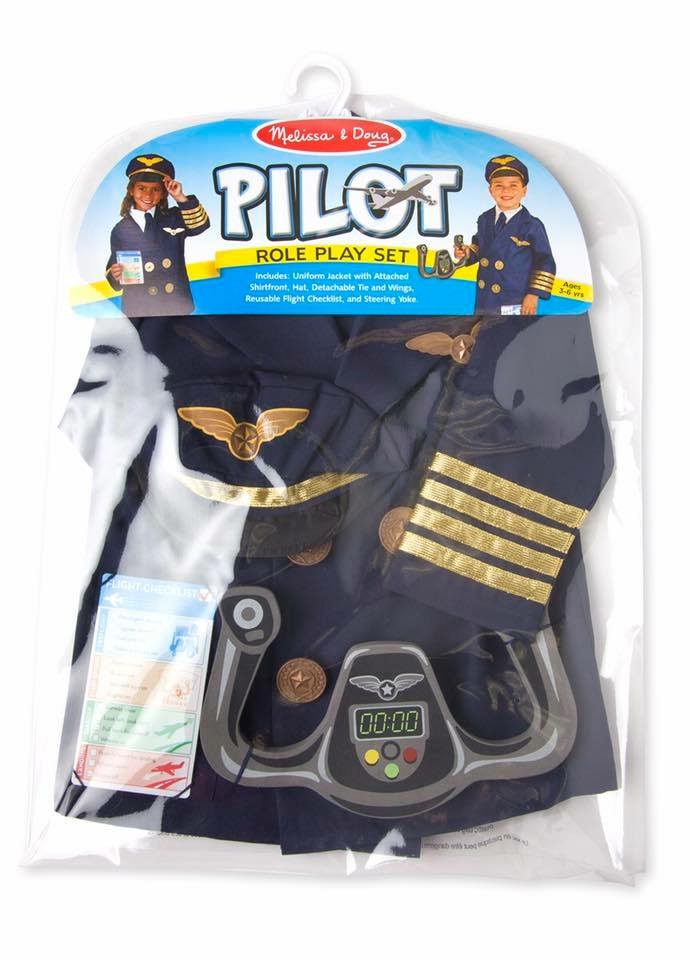 ชุดแฟนซีคอสตูมพร้อมอุปกรณ์สุดน่ารัก Melissa & Doug Pilot Role Play Costume Set