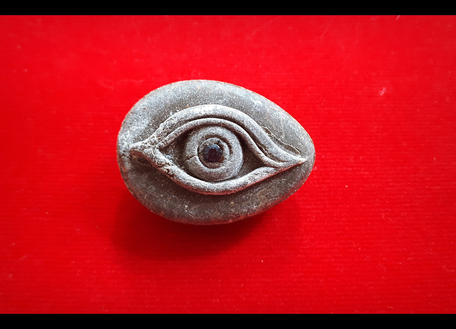 ดวงตาก้าวหน้า เนื้อผง ฝังพลอย #รับประกันแท้ - หลวงพ่อนพวรรณ วัดเสนานิมิตร อยุธยา