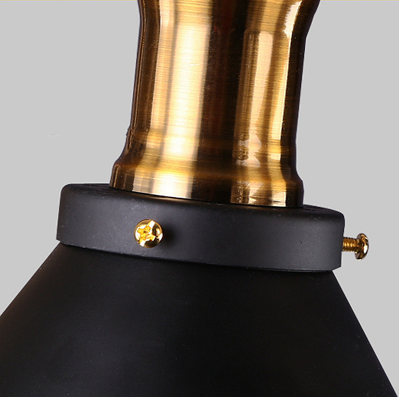 โคมไฟแขวนเพดานสไตล์วินเทจสีดำลายเชือกเกลียวคลื่น 5 ดวง [RT054]