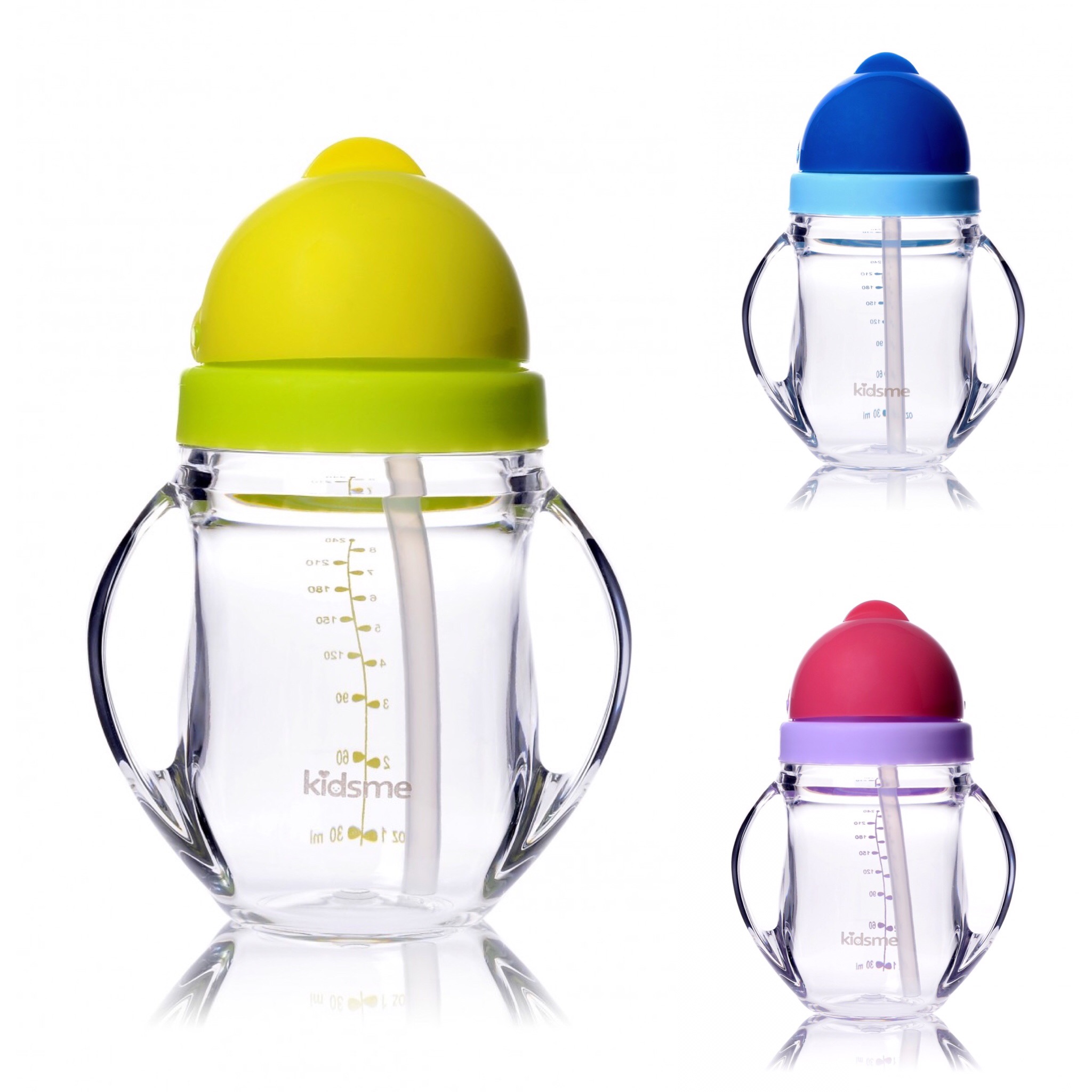 แก้วหัดดื่มชนิดหลอดพร้อมมือจับ Kidsme Straw Sippy Cup