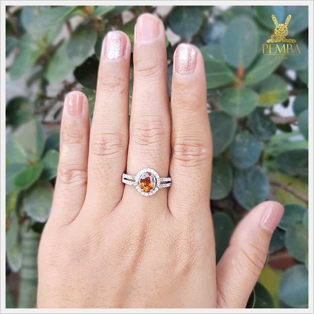 แหวนเพทายแท้ สีเหลืองทอง สวยใสน้ำงาม เงินแท้925 แหวนพลอยแท้