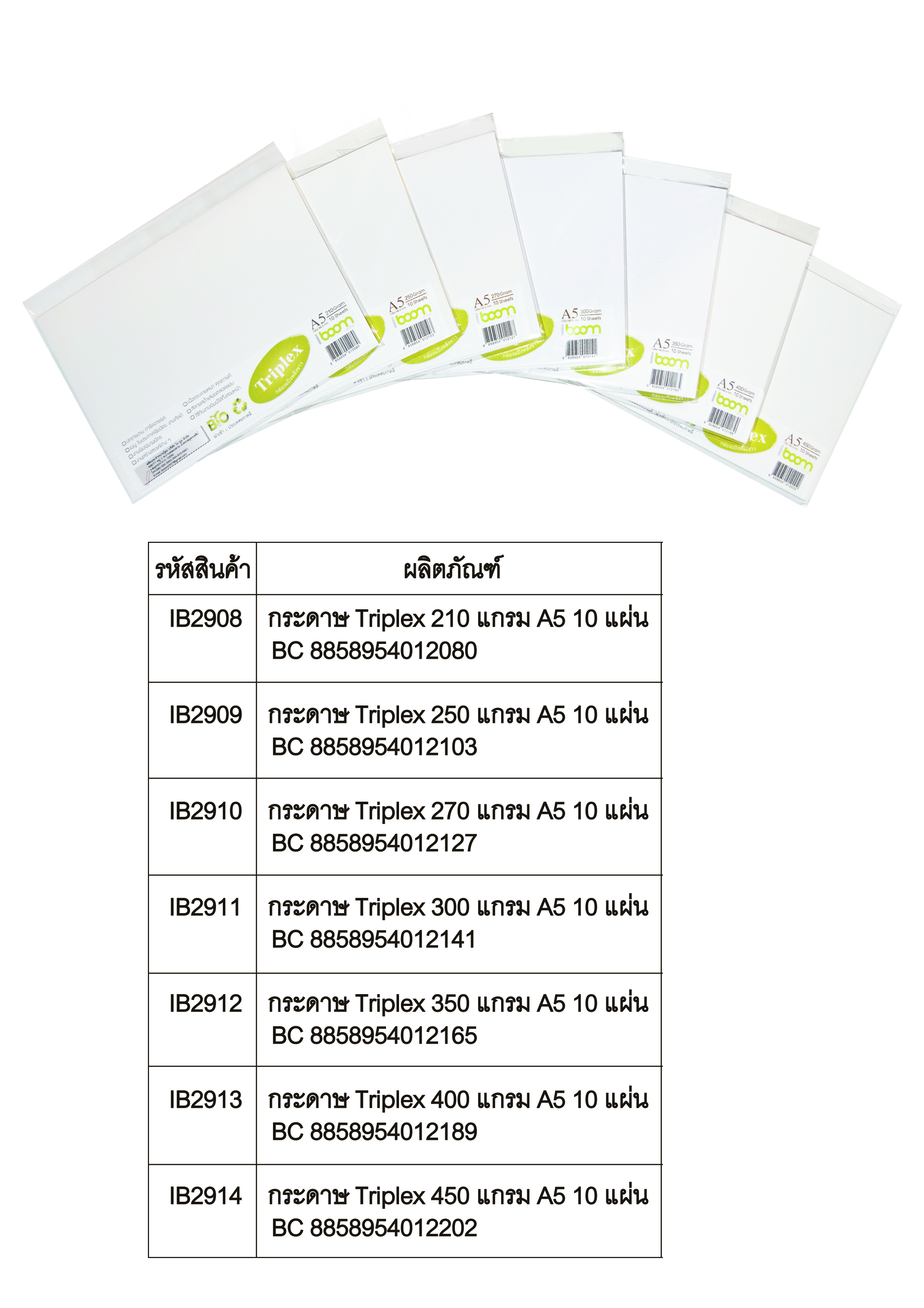 Triplex paper 10 sheets A5