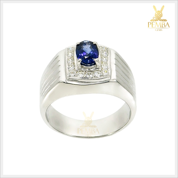 แหวนไพลินแท้ สีน้ำเงินเข้มสวยงาม สัญลักษณ์ของความร่ำรวย แหวนพลอยแท้