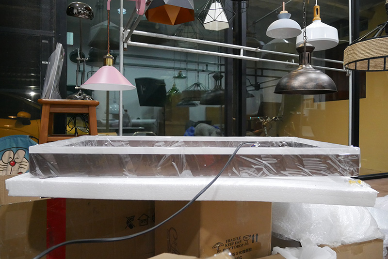 โคมไฟแขวนเพดานกรอบสี่เหลี่ยมโมเดิร์น LED สีน้ำตาล [LD-1046SQ]