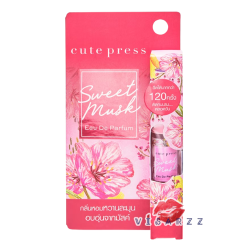 (สีชมพูเข้ม) Cute Press Sweet Musk Eau De Parfum 4.5mL น้ำหอมขนาดพกพา คิวท์เพรส สวีท มัสค์ โอ เดอ พาร์ฟูม กลิ่นที่ถ่ายทอดความหอมหวานอ่อนโยน แฝงเสน่ห์ดึงดูดใจ