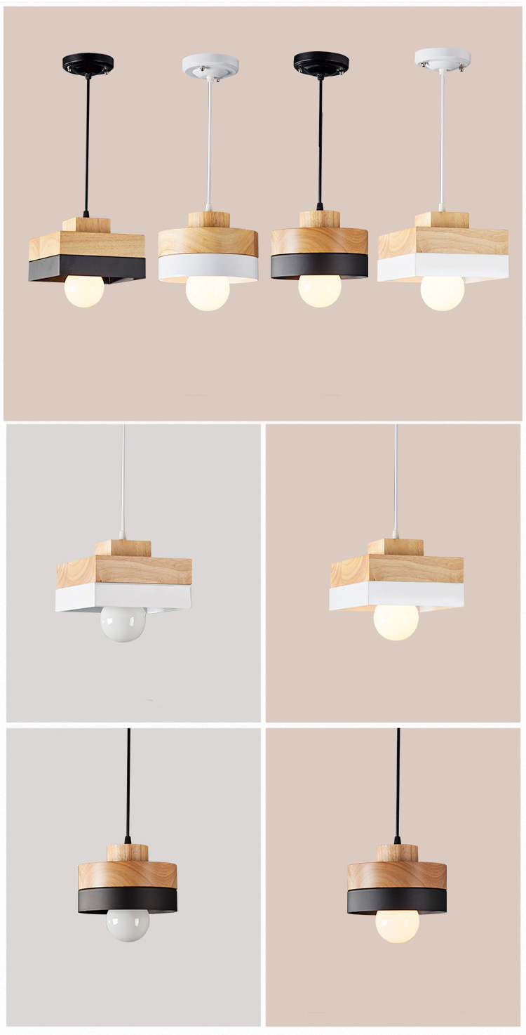 โคมไฟแขวนเพดานไม้เนื้อแข็งโมเดิร์นหัวเดี่ยว [DD-0607]