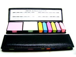โพสอิทในกล่องหนังแบบยาว Post-it, Sticky Note in Leather Box
