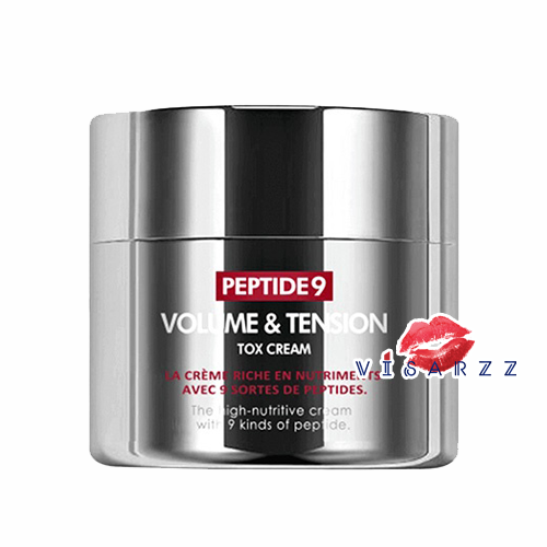 Medi-Peel Peptide 9 Volume & Tension Tox Cream 50g เมดิพีล ครีมเปปไทด์บำรุงผิว เพื่อผิวอิ่มฟู ยกกระชับ ชุ่มชื้นอ่อนเยาว์ อุดมด้วยส่วนผสมจดสิทธิบัตร Volufiline ต่อต้าน และลดริ้วรอยแห่งวัย