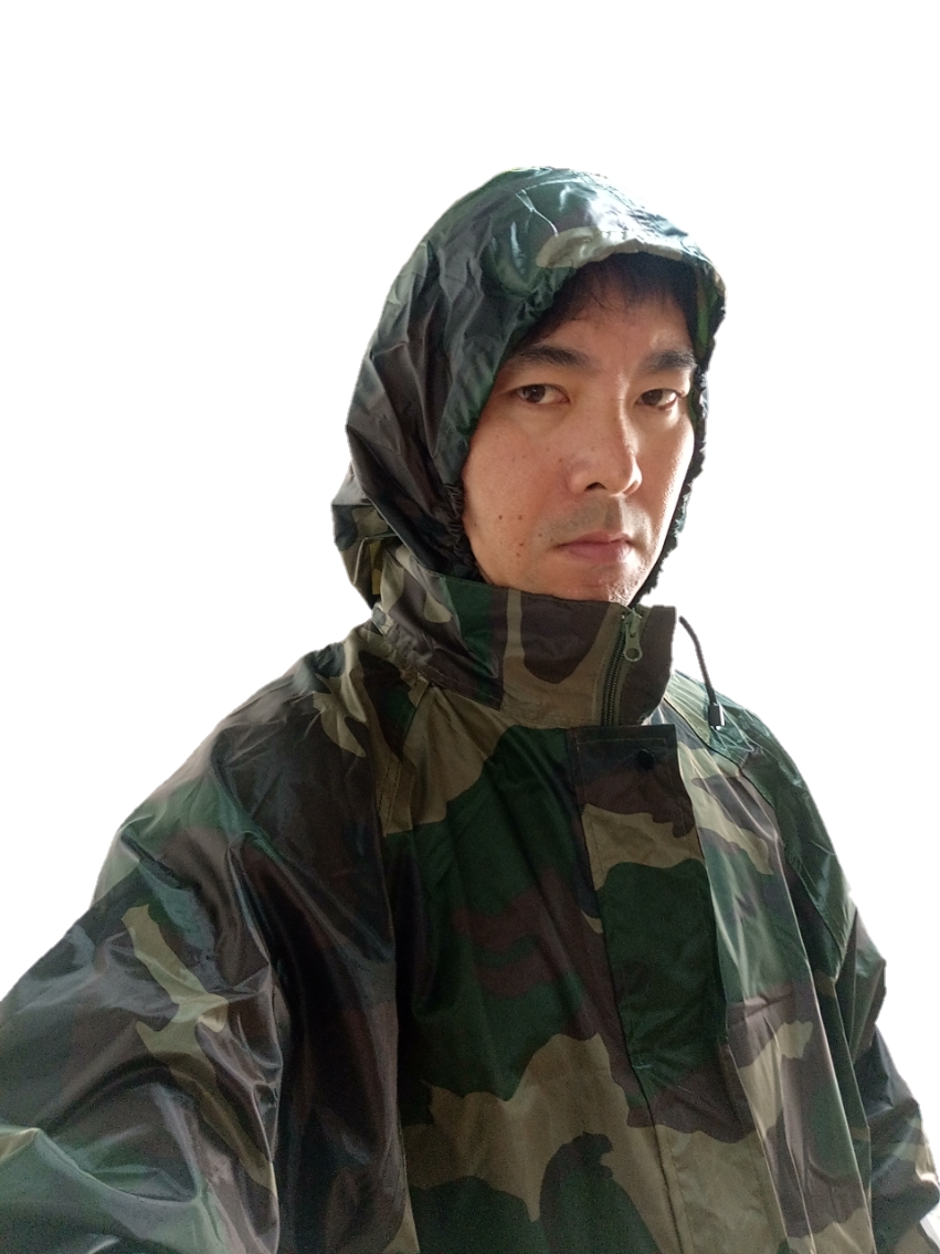 ชุดกันฝนลายพราง เสื้อพร้อมกางเกงกันฝน