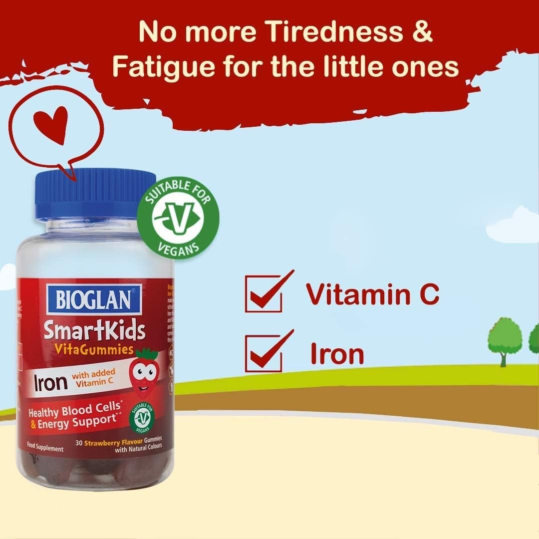 ธาตุเหล็กสำหรับเด็กชนิดกัมมี่ BIOGLAN SmartKids VitaGummies Iron with added Vitamin C