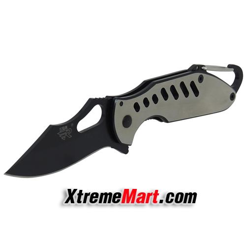 มีดพับ Sanrenmu 7033 ใบดำด้ามเทา Camping Folding Knife Pocket Knife