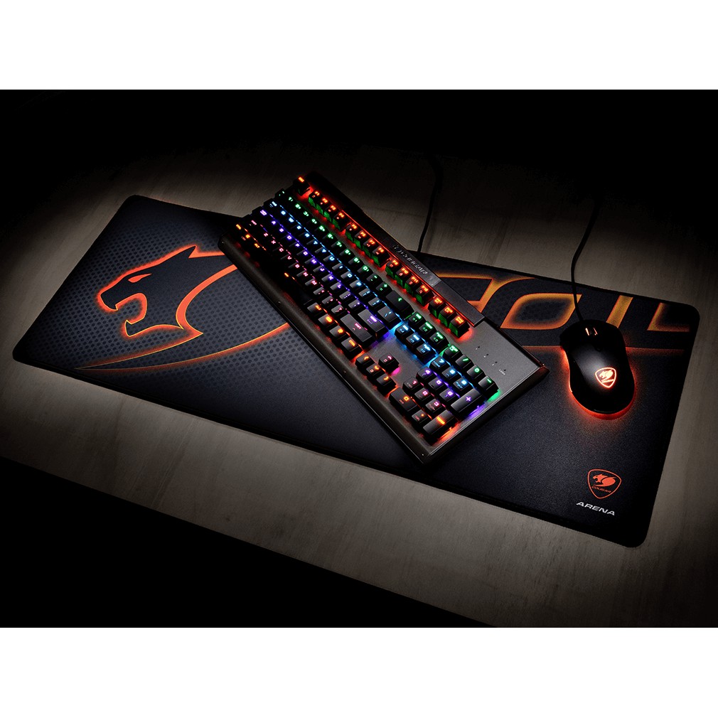 แผ่นรองเมาส์เกมมิ่ง Cougar Arena, Cougar Arena Black Gaming Mouse Pad Extra-Large 800x300x5mm
