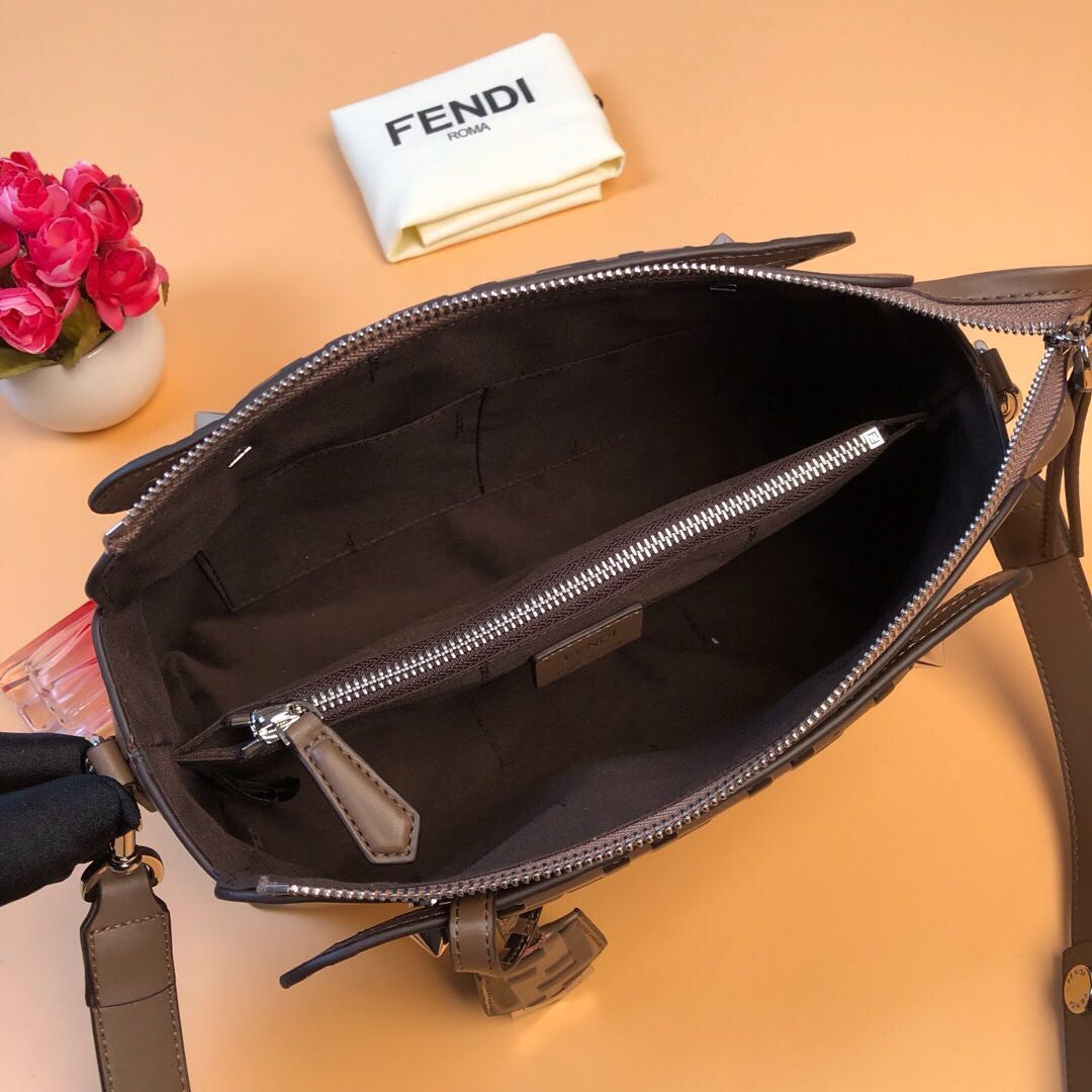 กระเป๋า fd by the way small boston bag 11 นิ้ว สีน้ำตาล