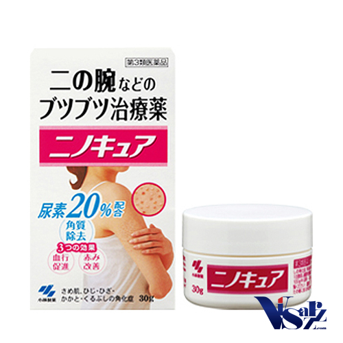 Kobayashi Ninocure Cream 30g ครีมแก้ผิวหนังไก่หรืออาการขนคุด รูขุมขนอักเสบจนเกิดผื่นคัน ทาได้ทั้งแขน ขา และหลัง ทำให้ผิวปรับสภาพเรียบเนียน อาการขนคุด ตุ่มแดงคันจะหายใจ และรอยจุดดำจางลงด้วยค่ะ