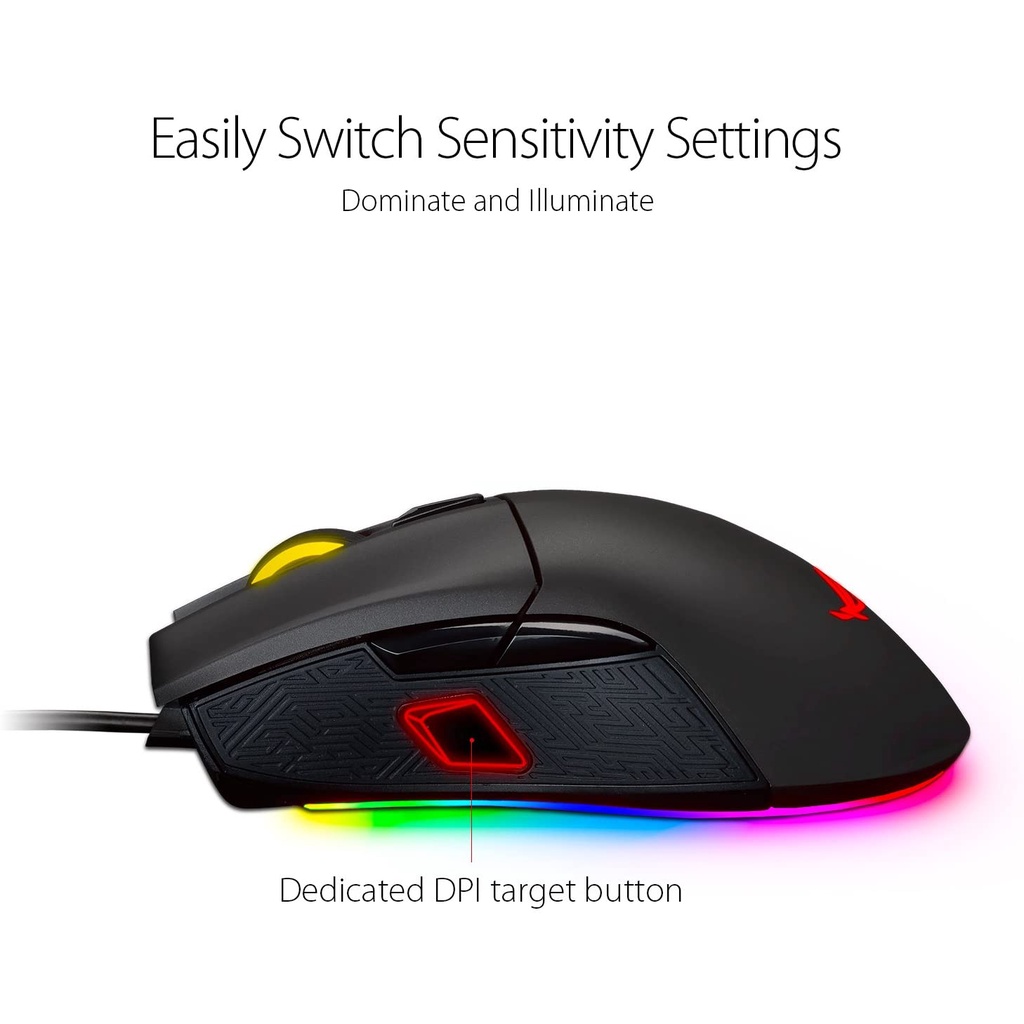 ASUS Optical Gaming Mouse - P502 ROG Gladius II | Ergonomic Right-hand Grip | PC Gaming Mouse