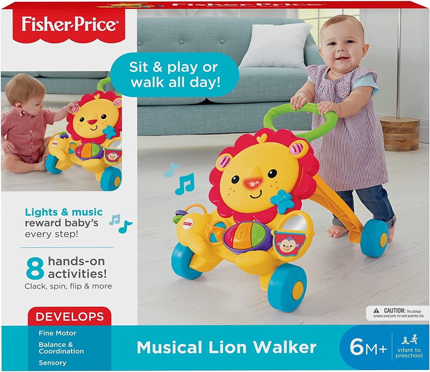 รถผลักเดินเสริมพัฒนาการสำหรับเด็ก Fisher-Price Musical Lion Walker