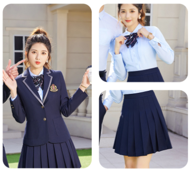 เครื่องแบบนักเรียนโรงเรียนนานาชาติ สองภาษา JK6705001 น้ำเงิน เขียว S-4XL