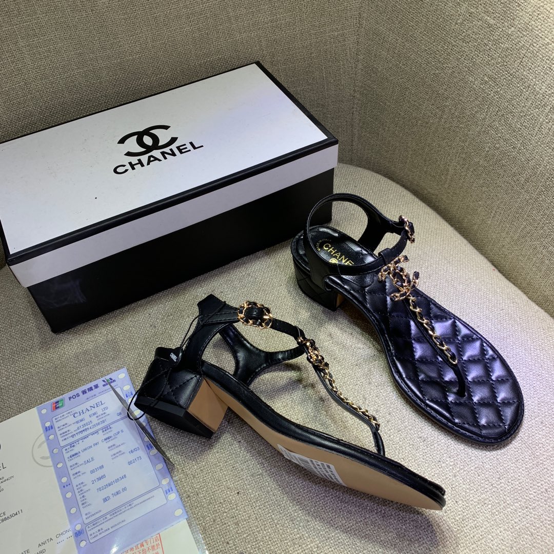 รองเท้าแตะ cn flat sandal สายโซ่แบบรัดส้น ไซส์ 34-40