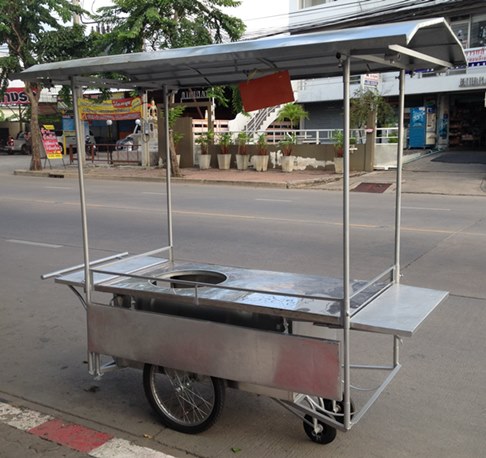 รถเข็นขายก๋วยเตี๋ยว มีหลังคา