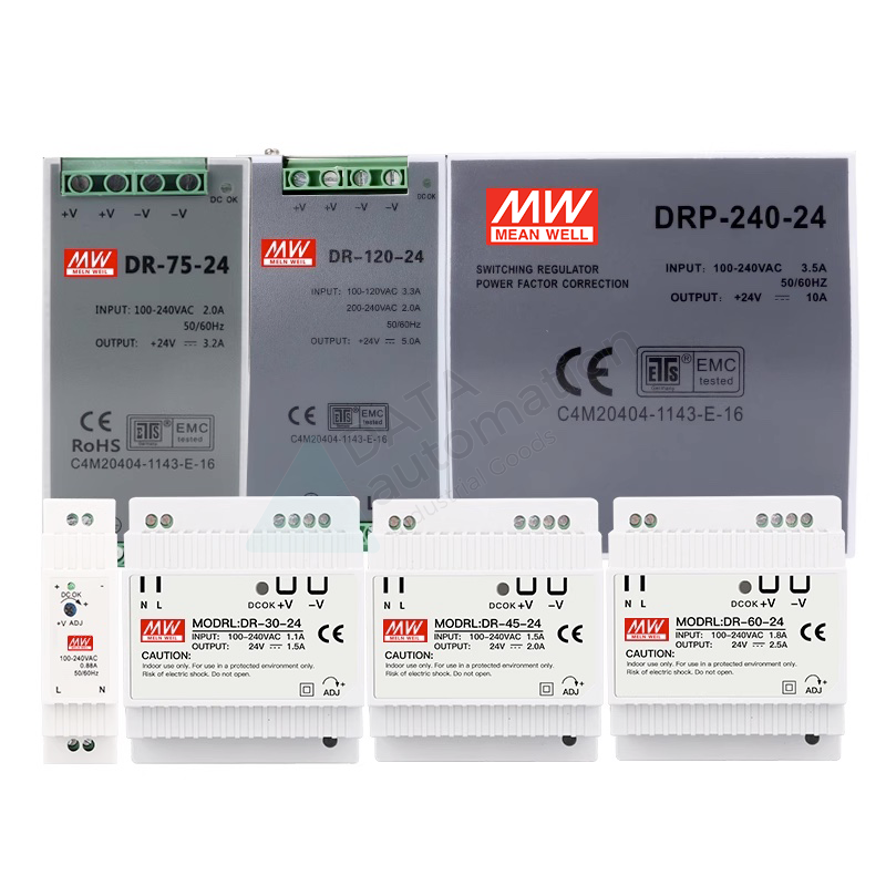 Meanwell สวิทชิ่งเพาเวอร์ซัพพลาย 24V DRT-240-24/240W/10A/20A Input 380VAC