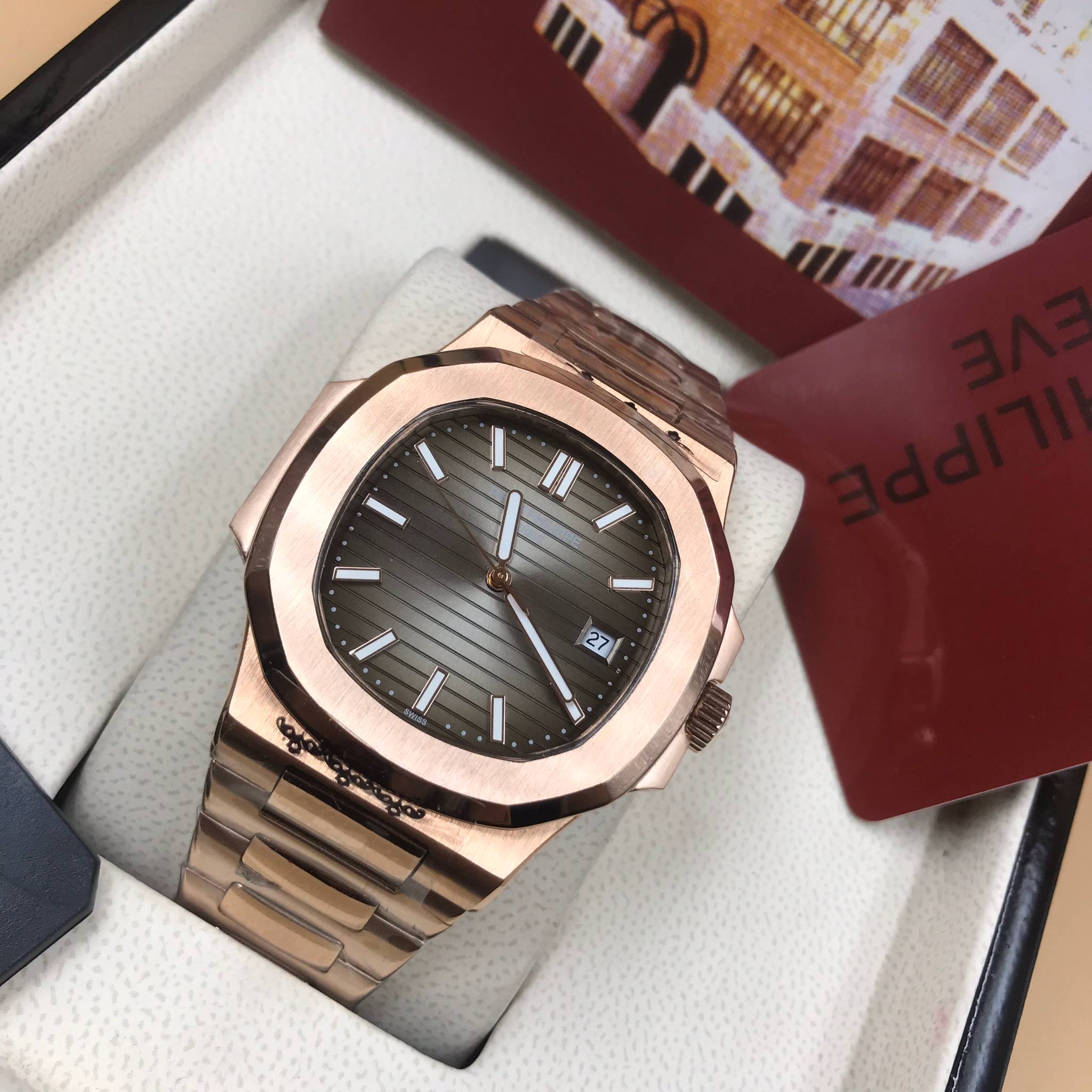 นาฬิกา Patek Philippe รุ่น Nautilus งาน Mirror Swiss สาย Stainless Steel