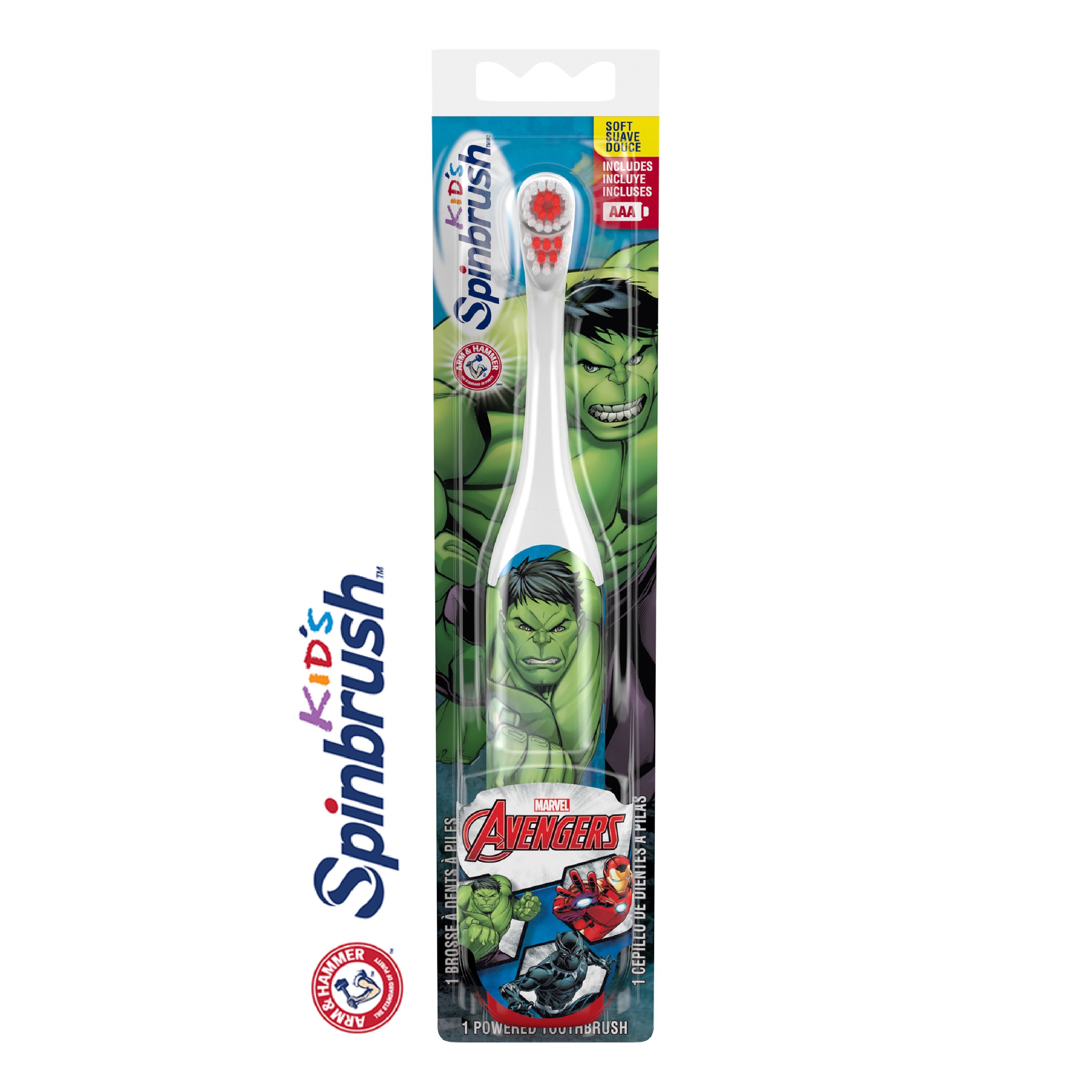แปรงสีฟันอัตโนมัติสำหรับเด็ก Arm & Hammer Avengers Hulk Spinbrush Kids Battery Toothbrush