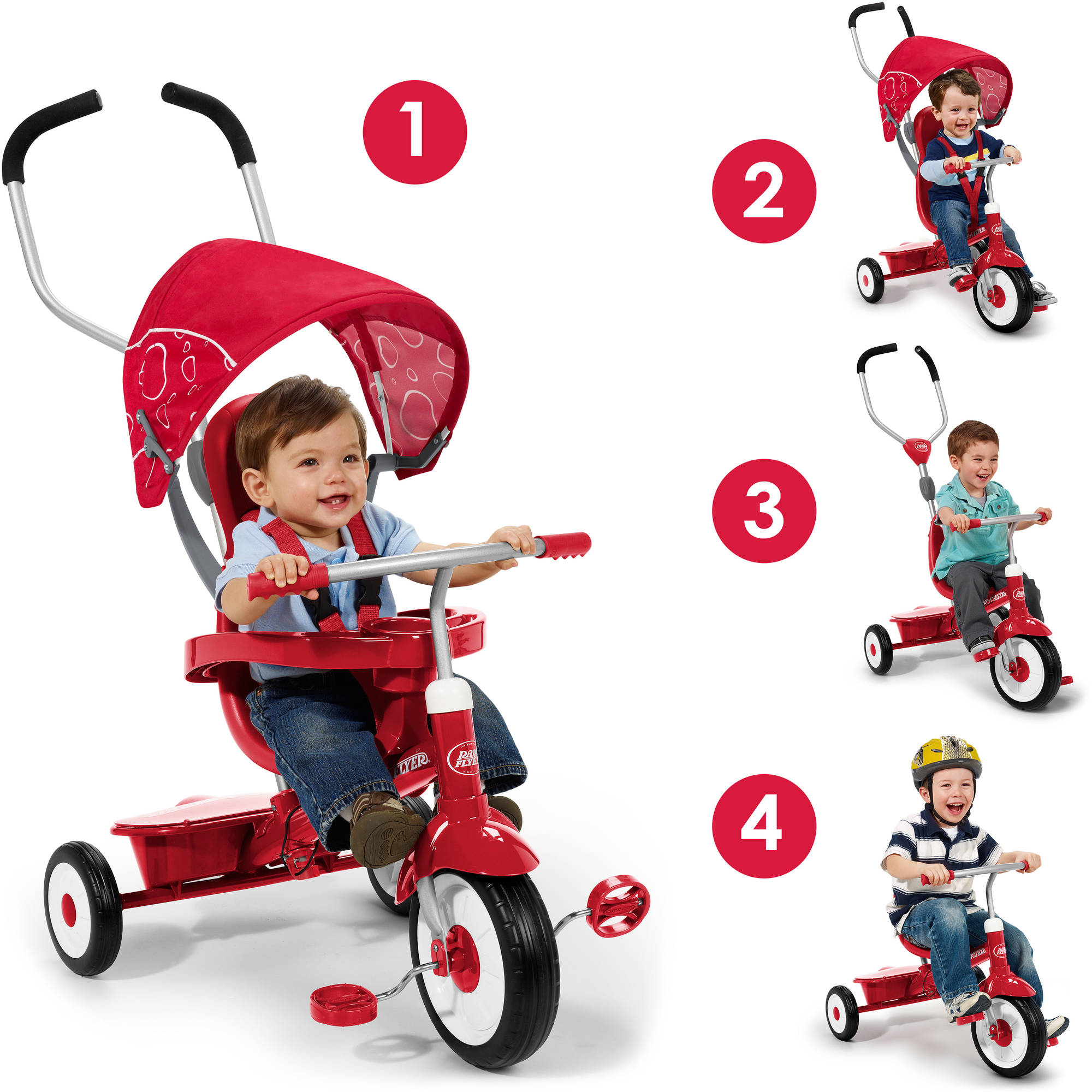 จักรยานสามล้อเอนกประสงค์ Radio Flyer 4-in-1 Stroll 'n Trike (Red)