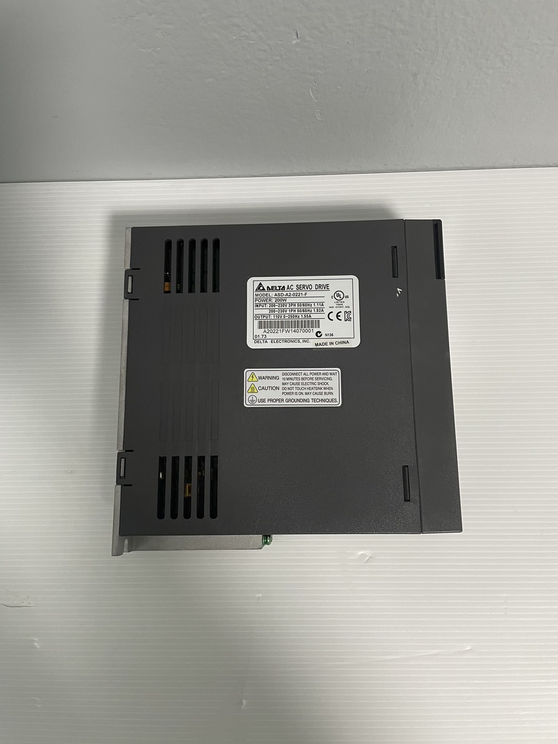 Delta AC Servo Drive ASDA-A2 Series Model:ASD-A2-0221-F 200W 220V 1-phase / 3-phase