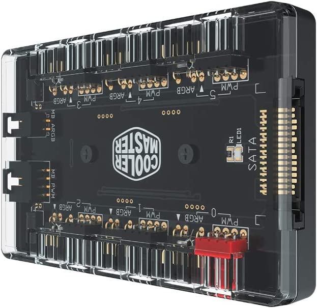 COOLERMASTER 1 to 6 MASTERFAN ARGB AND PWM HUB (MFX-ZHHN-1NNN6-R1) FAN HUB ARGB
