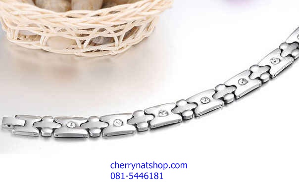 พร้อมส่งสร้อยข้อมือแม่เหล็กเพื่อสุขภาพ สร้อยข้อมือไทเทเนียมเจอรเมเนียม รุ่นWC