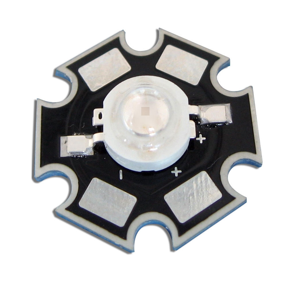 หลอด LED UV 395-400nm 3W with 20mm Heatsink For Flashlight