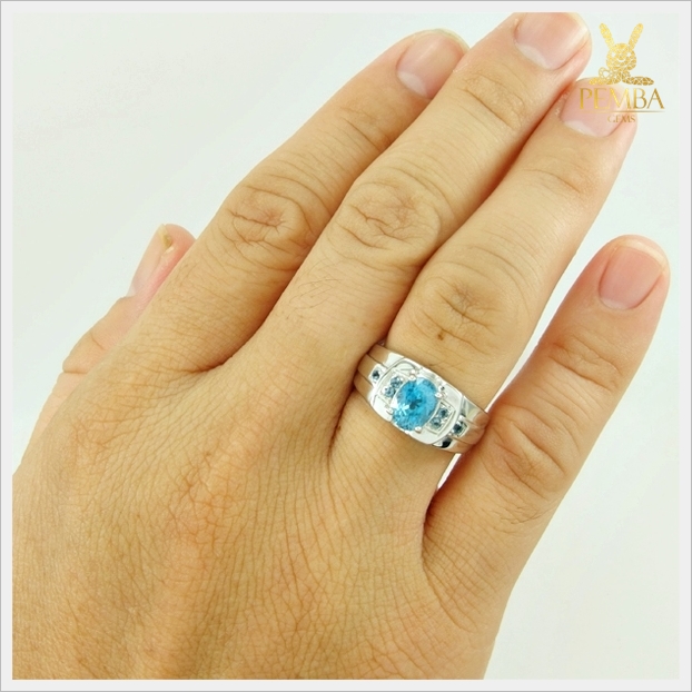 แหวนเพทายแท้ ชุบทองคำขาว ใส่เพิ่มความมั่นใจ แหวนพลอยแท้