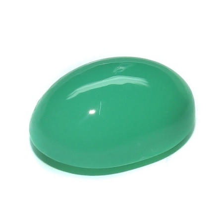 Chrysoprase คริสโซเพลส รูปไข่หลังเบี้ย หนัก 16.59 กะรัตสีเขียวสวย สีโทนหวาน สีคล้ายหยก หรือ เรียกอีกอย่างว่า หยกออสเตรเลีย รูปร่างสวย ความโค้งนูนสวย