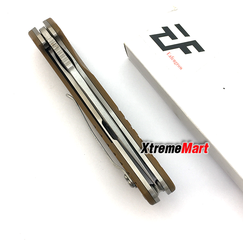 มีดพับ Eafengrow 02BS ใบเงิน stonewash D2 Blade Pocket Knives G10 Handle ด้ามน้ำตาล (เล่มละ)