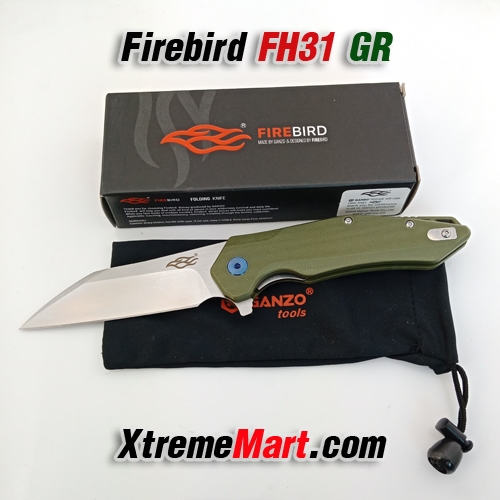 มีดพับ Ganzo/Firebird FH31-GR D2 Steel Ball bearing quick opening and G10 Handle Folding Knife (ด้ามสีเขียว)
